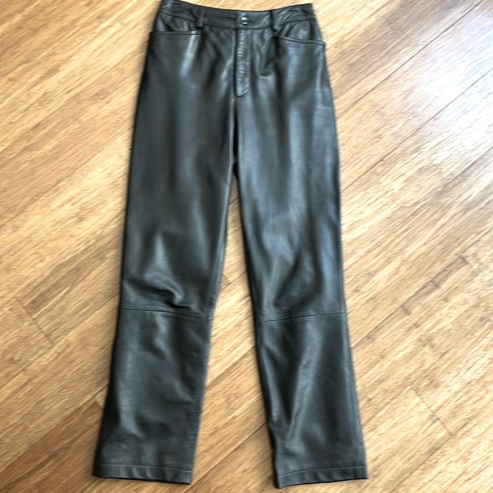 Deep brown leather pant